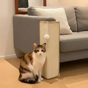 Under-Furniture  Scratcher, 23.6'' Sisal   for Couch Corner, Furniture Protector Scratch Pad for Sofa with  Ball