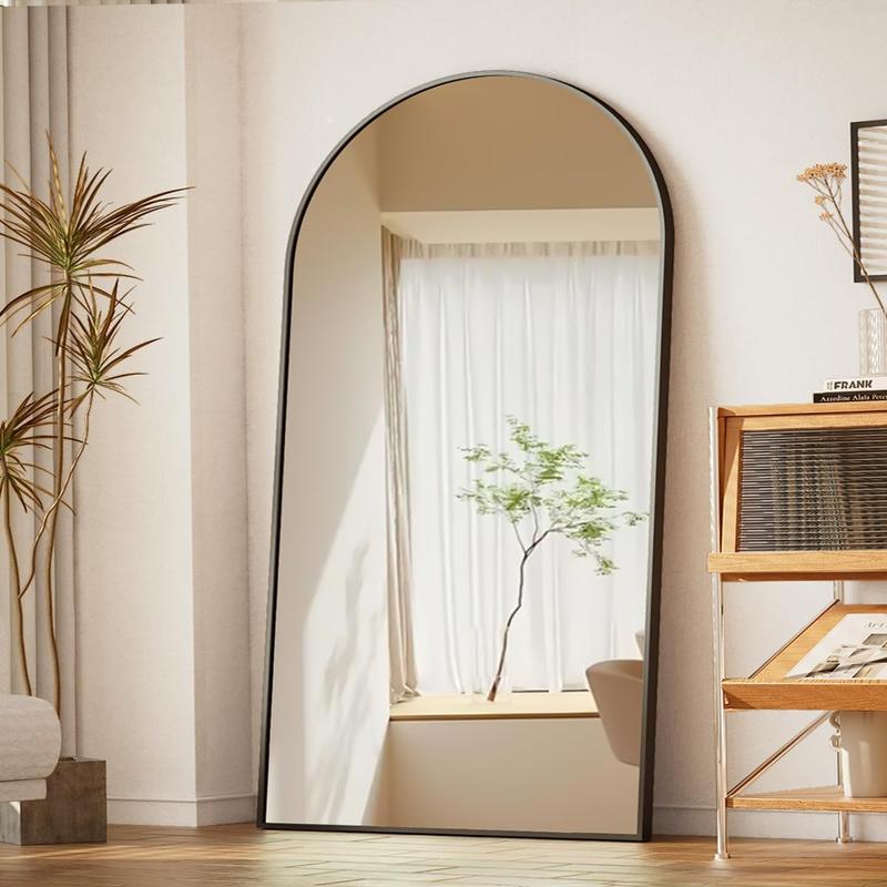 77"x38" Large Arch Mirror Full Length,  Wall Mirrors with  Alloy Frame, Full  Floor Mirror for Bedroom, Dressing Room, Black