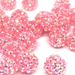 Pink 14mm Rhinestone Beads - Colorful Beads for Jewelry-Making & Crafting Projects