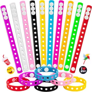 20Pcs Silicone Charm Bracelets for Kids - 8 Inch Adjustable Wristbands Bulk - Bracelet Holders for Shoe Charms - Student Gifts & Party Favors
