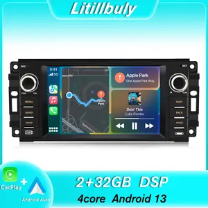 7" Android 13 Car Stereo for Jeep Wrangler JK/Dodge/Chrysler touch screen has Android Auto Wireless Carplay, Bluetooth WIFI supports GPS Navigation