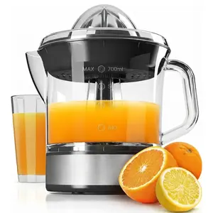 Electric Citrus Juicer - 2 Cones, BPA-Free (Acrylonitrile Butadiene Styrene), 40W, Anti-Pulp, 24oz Large Volume, High Juice Yield, 240V for Oranges, Lemons