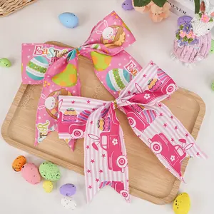 6 pcs, Easter Ribbon, Easter Egg Bunny Carrot Ribbon, Pastel Spring Color Craft Ribbon Fabric Decorative Packaging Gift Ribbon Roll Bow