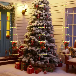 Santa Claus Ladder Light String Holiday Decoration LED Light Christmas Tree Hanging Light Atmosphere Color Light Pendant