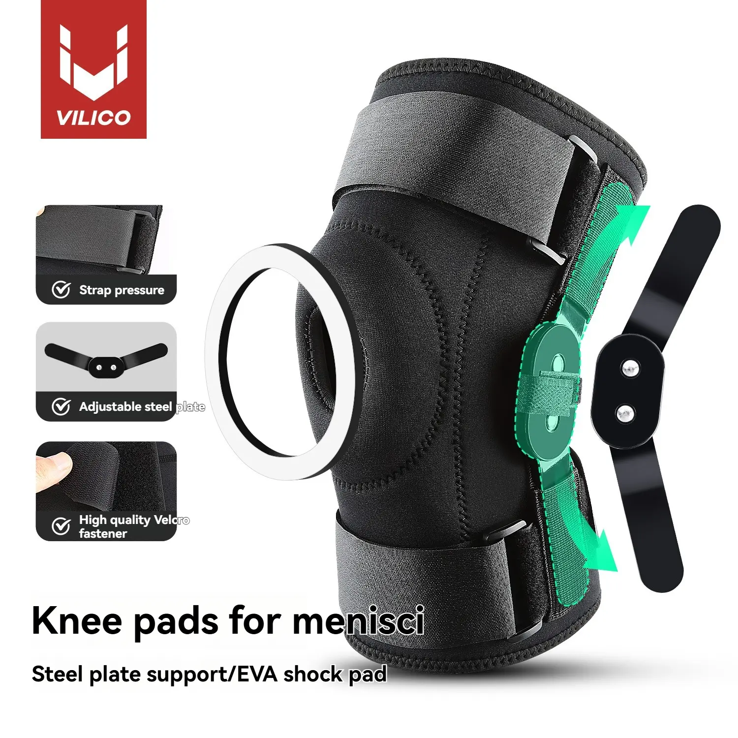 Adjustable Hinged Knee Brace for Meniscus Injury Recovery, Side Stabilizer & Hinge Support, Knee Brace Stabilizers, Unisex Sporty Design, All Seasons Use, Patellar Knee Brace