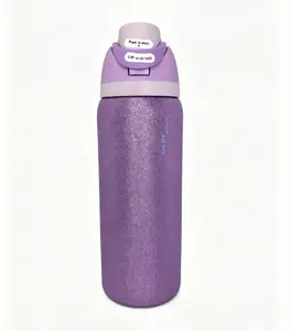 Owala 32oz Insulated Water Bottle Sparkle Purple Glitter Leak-Proof Stainless Steel Travel Mug Keeps Drinks Cold 24H BPA-Free Portable Drinkware Flask - Lightweight Peace Tumbler Bottled,summervibes Wide Mouth Leakproof Glass Juice sublimation