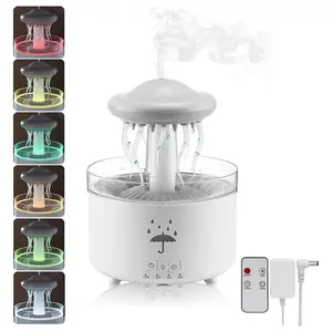 Bedroom Humidifier with Rotating Jellyfish Diffuser, 300ML Aroma Diffuser with 7 Color LED, Remote Control & Timer for Relaxation