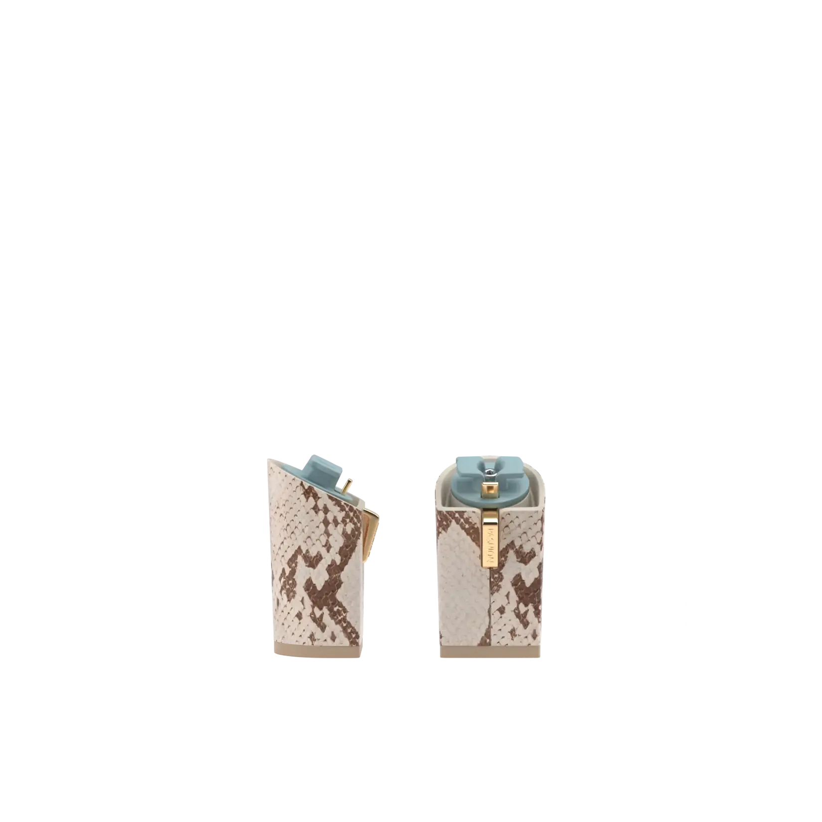 Block Heel Kit 4 Ivory Snakeskin