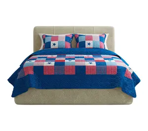 Lavish Home 3-Piece Caroline Patriotic Queen Quilt Set Lavish Home 3-Piece Caroline Patriotic Queen Quilt Set