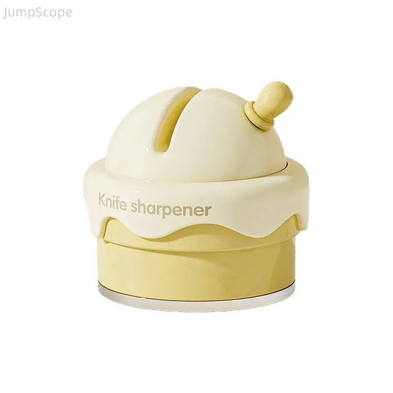 Manual Knife Sharpener - Non-Slip Suction Cup Base, Cute Colorful Ice Cream Shape, Compact Handy Indoor Recreation Kitchen Tool for Knives Sharpening