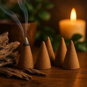 Bouquet Oud Agarwood Bliss Incense Cones - Pure Oud Fragrance with Exotic Arabic Notes & Long Lasting Stability for Aromatic Elegance Scent Scented