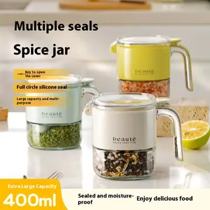 Luxury light press-type household airtight seasoning storage boxes - moisture-proof condiment containers for monosodium glutamate and other seasonings, large capacity