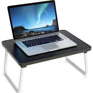 Foldable Lap Desks Laptop Tray for Bed or Couch,Portable Breakfast Serving Tray with Folding ,Lightweight Mini Table, Laptop Stand for Working, Reading and Writing,Black
