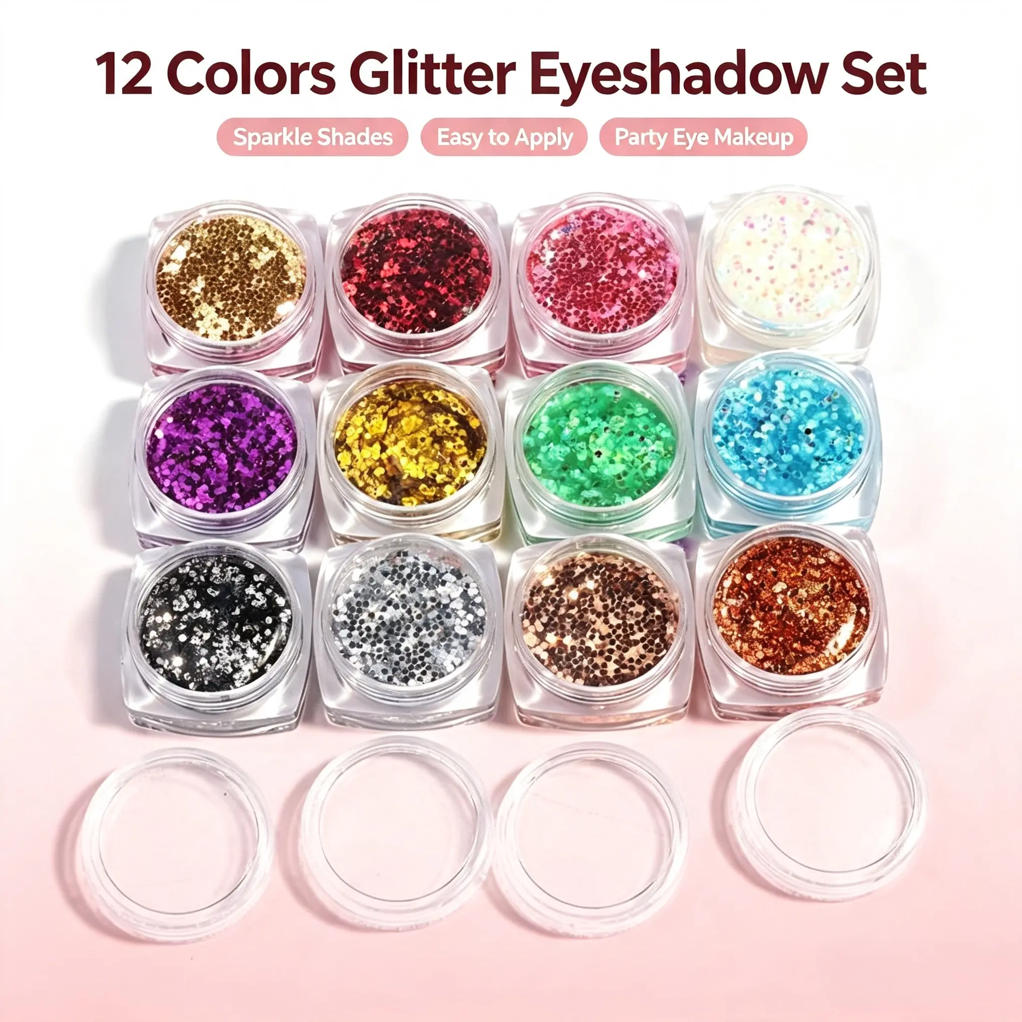 Jacy Cosmetics Chunky Gel Body Glitter - Hypoallergenic Makeup, Alcohol-Free, Sensitive-Safe, Long-Lasting Multi-Use Sequins for Eye/Hair/Body, Ideal for Festival Rave Parties