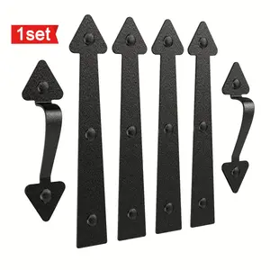 4pcs Hinges + 2pcs Handles Magnetic Faux Decorative Hardware Kit for Garage Door Heavy Duty