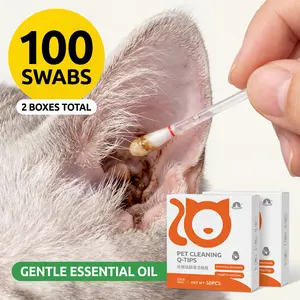 Snap & Clean Pet Ear Wax Remover Swabs - Gentle Essential Oil Liquid-Filled Buds for Cats & Dogs