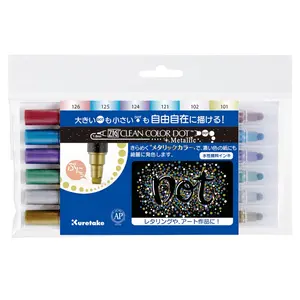 Zig Clean Color DOT Metallic Marker, Set of 6