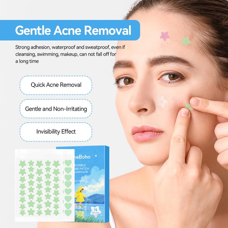 Skin Care Products for Women,Gentle Skin Tag Patches, 76pcs/set Hydrocolloid Acne Care Patches, Moisturizing Facial Skin Care Stickers,  Pimple Patches, Christmas, Christmas Gift