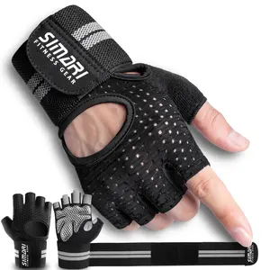 Gym Gloves, Half-Finger Breathable Workout Gloves for Men Women, Padded Weight Lifting Gloves with Wrist Wraps Support, Full Palm Protection, Gym Training SG902 Hand Protector