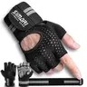 SIMARI Lightweight Half-Finger Sports Gloves - Gym Wrist Strap, Padded Full Palm Hand Protector, Quick Dry Anti-Slip for Weight Lifting, Rowing SG902
