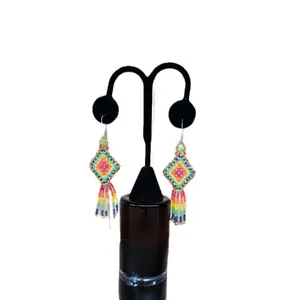 Handmade Chaquira Beaded Mexican Earrings