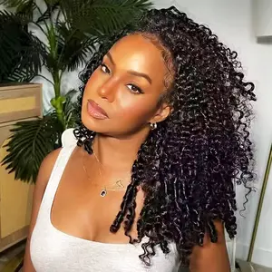 3 IN 1 Half Wig Burmese Curly Human Hair Wigs Glueless Kinky Curly Wig Beginner Friendly Kinky Straight Flip Over Half Wig 200% Density