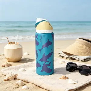 Owala FreeSip 32oz Insulated Stainless Steel Vacuum Flask Water Bottle - Shark Print, Portable, Leakproof Flip Straw Sports Drinkware, 24-Hour Cold Retention, Stylish Kitchenware Tumbler, Water Bottles