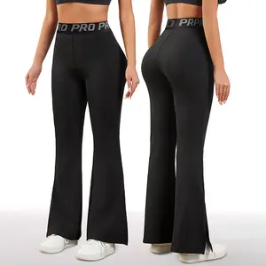 European/American plus-size yoga pants, athletic wide-leg flared pants, in stock new arrival, slight flare casual pants
