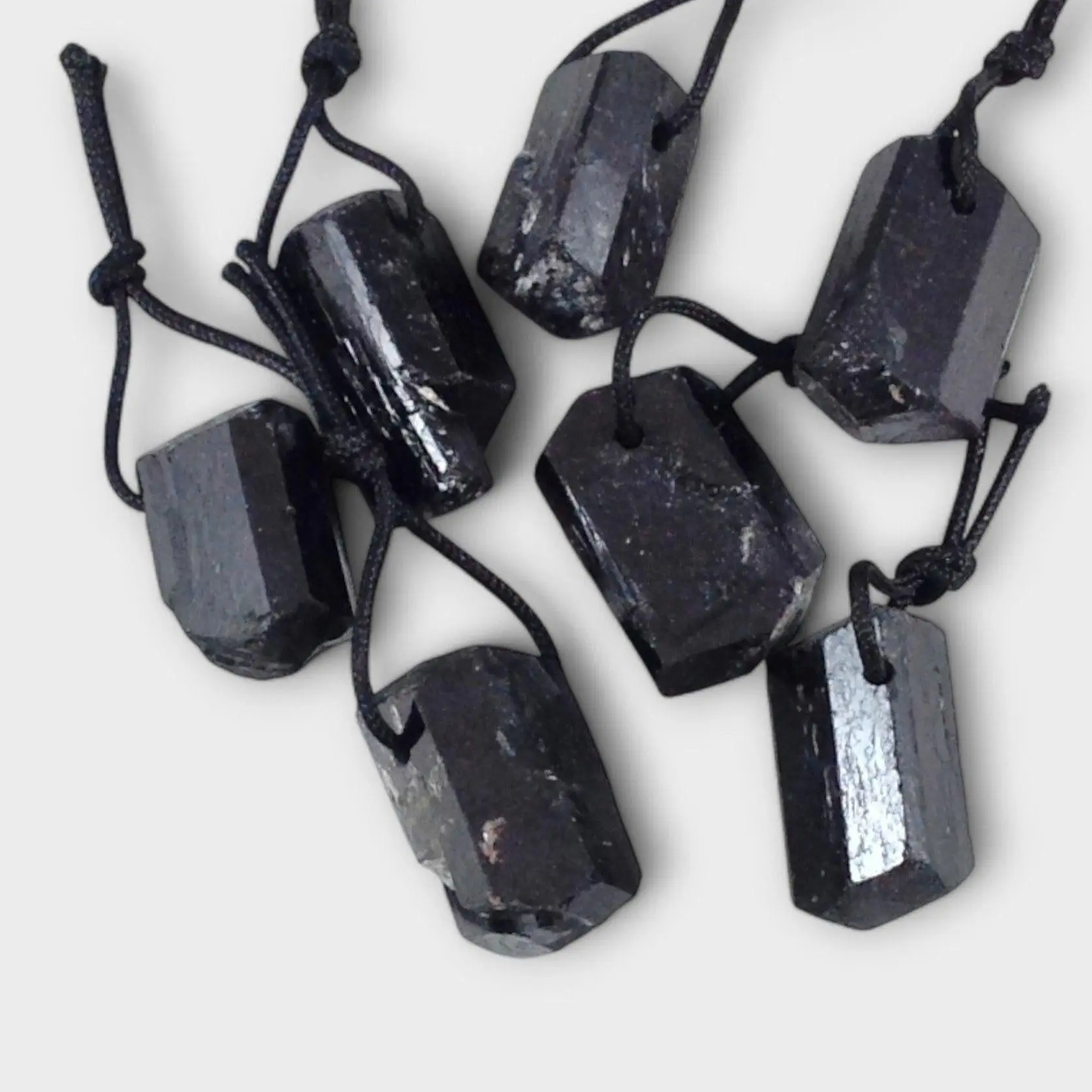 Black Tourmaline Rough Pendant 1pc