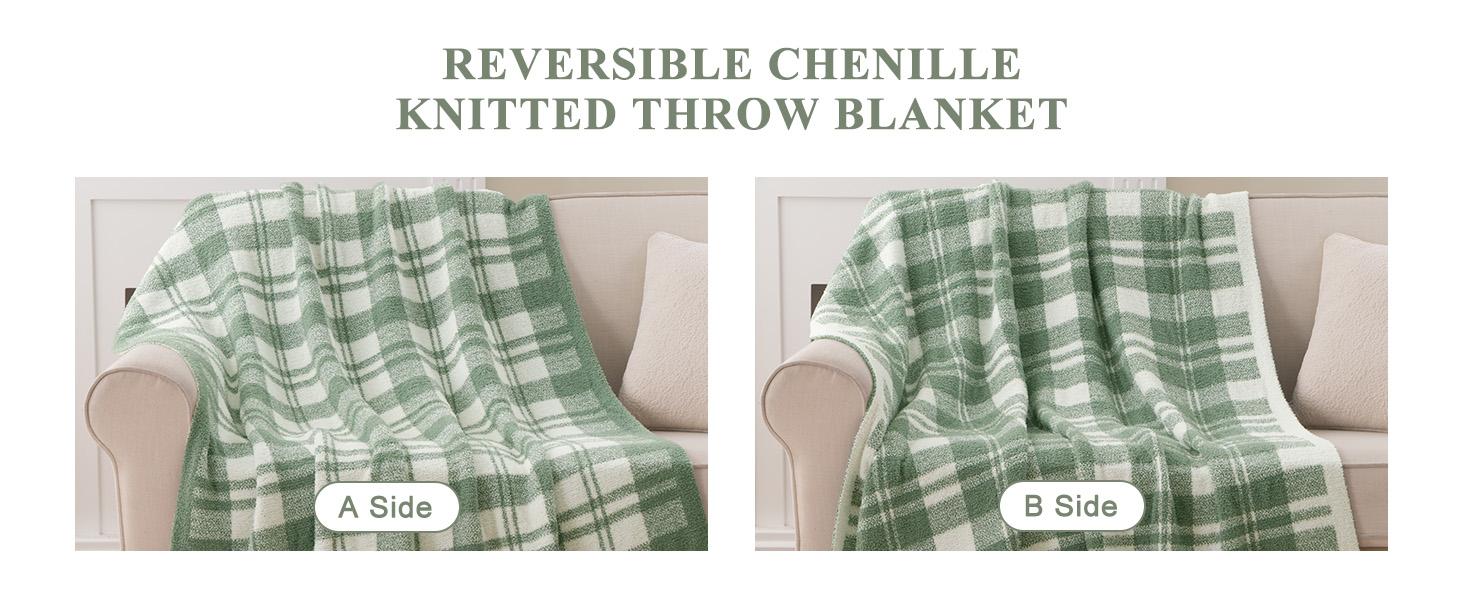 Battilo | Reversible Plaid Throw Blanket - Warm Aesthetic, Comfy, Knitted for Sofa & Bed, 50"x60" Home Decor Blanket Battilo | Reversible Plaid Throw Blanket - Warm Aesthetic, Comfy, Knitted for Sofa & Bed, 50"x60" Home Decor Blanket