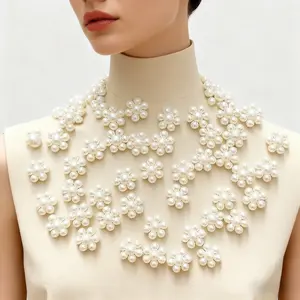 Elegant Plastic Pearl Flower Shape 100 Pieces High Aesthetic DIY Handmade Decoration for Hair & Phone Case Accessories Beads Making