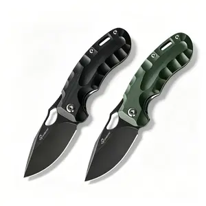 1pc compact folding knife, textured anti slip handle, household fruit knife, stone washing blade, high-quality cutting tools
