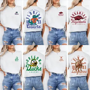 Custom University Graphic Mascot Overlay All Team 2 Side Ash Grey Color T-shirt, Vintage Graphic Tee, Sport Fan Gift Shirt, Men's Oversized Athletic T-shirt, College T-shirt, Men's Regular Fit Graphic T-shirt, Footbal T-shirt Top Top