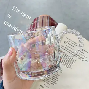 Thermostatic Glass Cup Transparent Belt Handle Coffee Cup Couple Water Cup Female Household Gift Mug