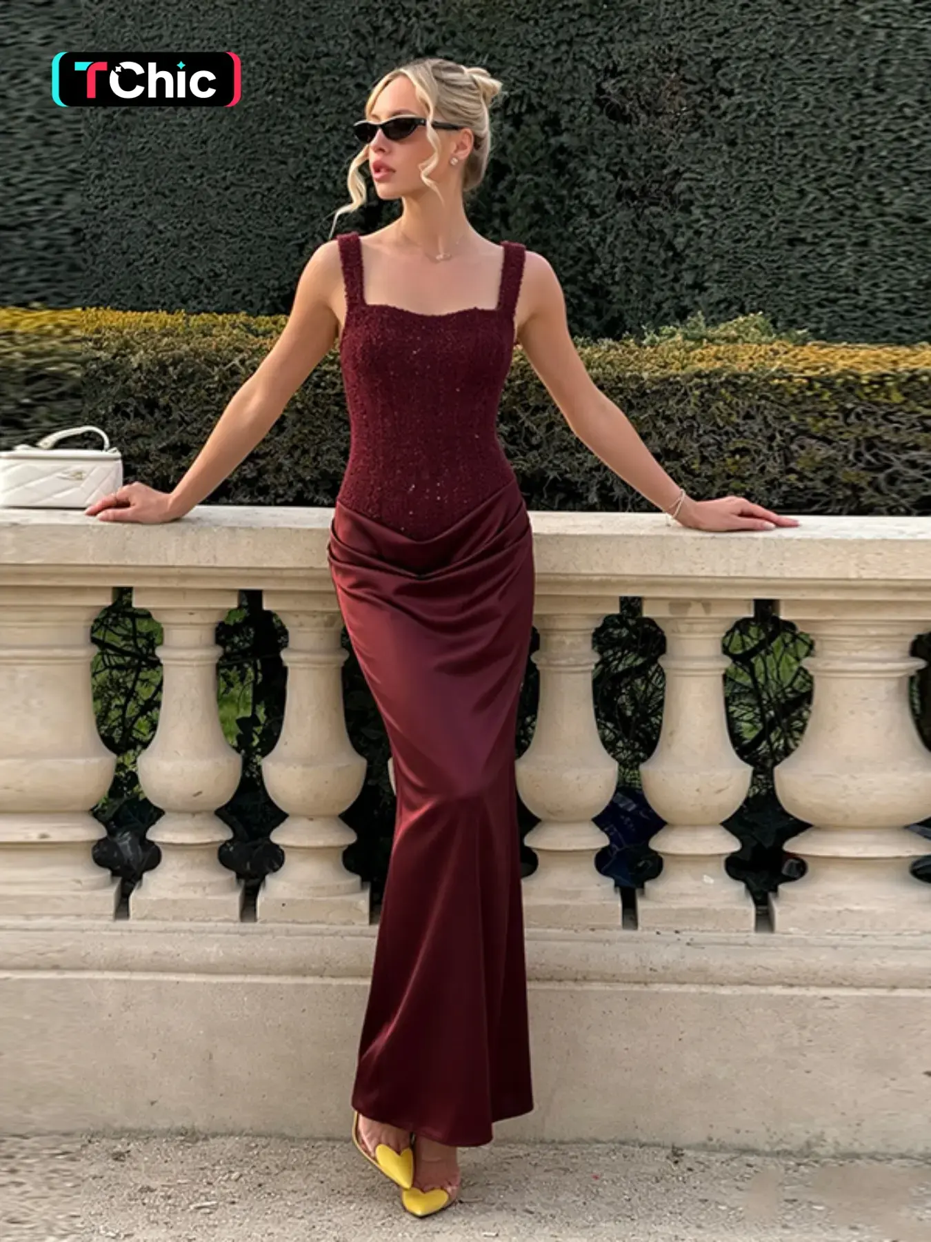 burgundy dress formal - TikTok Shop