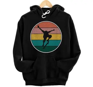 Retro Skater - Vintage Skateboarder, Skateboarding Lover Pullover Hoodie
