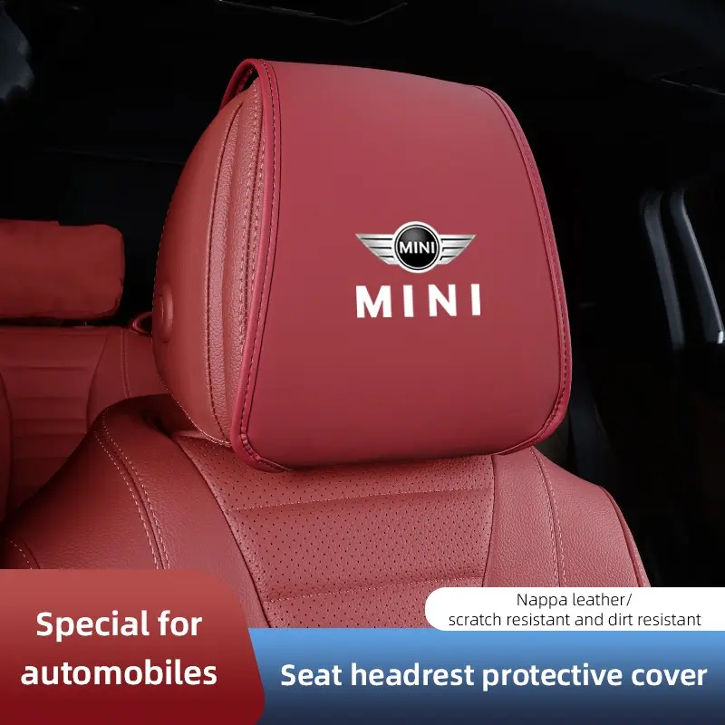 2Pcs Car Pillowcase Car Supplies Headrest Cover For MINI One Cooper JCW Countryman Clubman Cabrio Paceman Coupe Roadster Clubvan