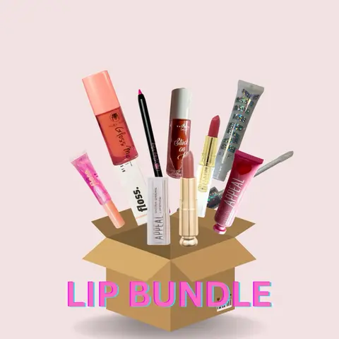 Lippie Bundle Grab Bag Lip Combo Kit - Glossy Makeup Tube Set with Transfer-Proof Liquid Glow Lipstick, Hydrate Jojoba Oil Formula, Lip Care Liner Bleed Control, Assorted Lipstick Shades, Cosmetic Variants, Standard-Large Sizes, Ships from California