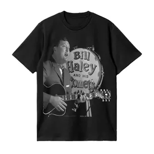 Rockabilly Style Bill Haley Shirt Retro Graphic Tee Lightweight Fabric