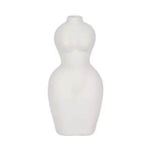Dol, 12"h Torso Vase, White
