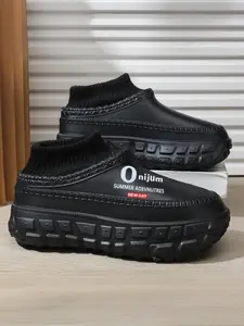 Men's winter thermal insulated cotton shoes, suitable for indoor home use and outdoor activities, featuring soft rebound cotton uppers, waterproof and non-slip tire soles, and thick snow-resistant thermal cotton slippers, Casual Soft Slippers