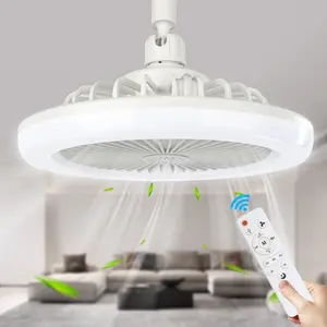 LED Mini Ceiling Fan, 10.04 Inches Suitable For Garages, Kitchens, Laundry Rooms, E26 Screw Fan Light With Remote Control