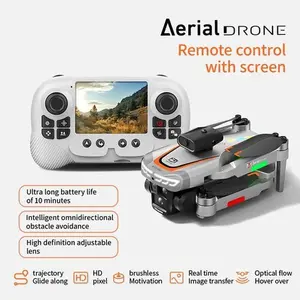 2026 Dual Camera FPV Drone with 4.3" Screen Remote Brushless Foldable Quadcopter