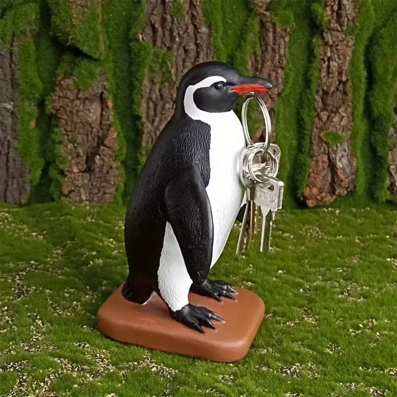 Charming Penguin Keychain, Resin Magnetic Ornament for Home & Office Decor, Perfect for Halloween, Christmas, Easter, Thanksgiving