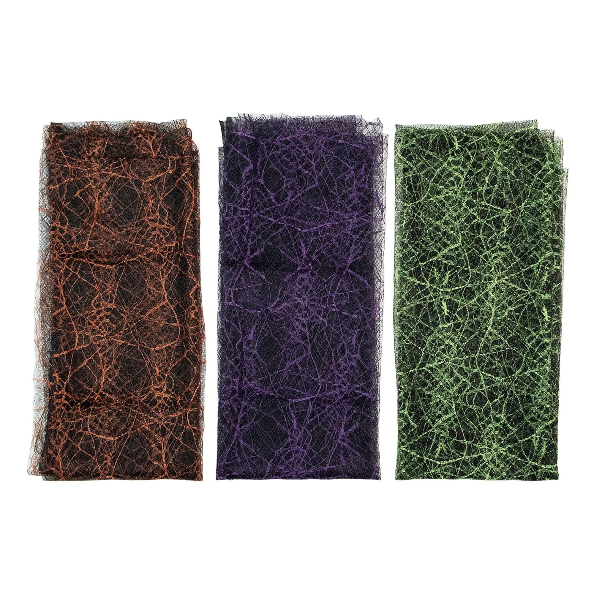 Northlight 3pc Purple Orange & Green Spiderweb Decorations