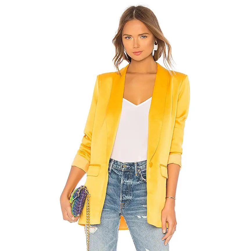 L'Academie The Fleur Blazer in Mustard Yellow