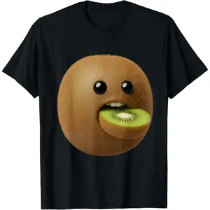 Cotton Niche Fruits Funny Kiwi Meme Brainrot Surreal T-Shirt