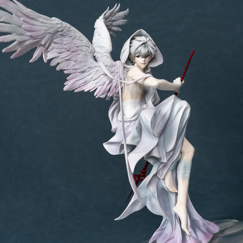 Anime Figure Angel Kaworu Nagisa Wings GK Statue 17th Apostle Longinus Spear Action Figure Collectible Model Toy 32cm Height for Otaku Fans Gift