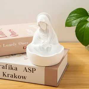 Modern Simple Resin Craft Virgin Mary Decorative Bowl Bookshelf and Console Table Home Decoration, Stylish Living Room Accessory