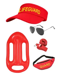 5-Piece Women's Costume Life Jacket Accessories Set, Beach, Includes Inflatable Float Board, Sun Hat, Whistle, Bag, Sunglasses, Summer Party